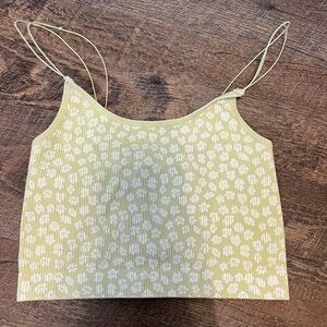 PacSun Light Green and White Floral Camisole
